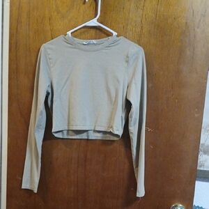 Cotton On Long Sleeve Crop Top - Gray